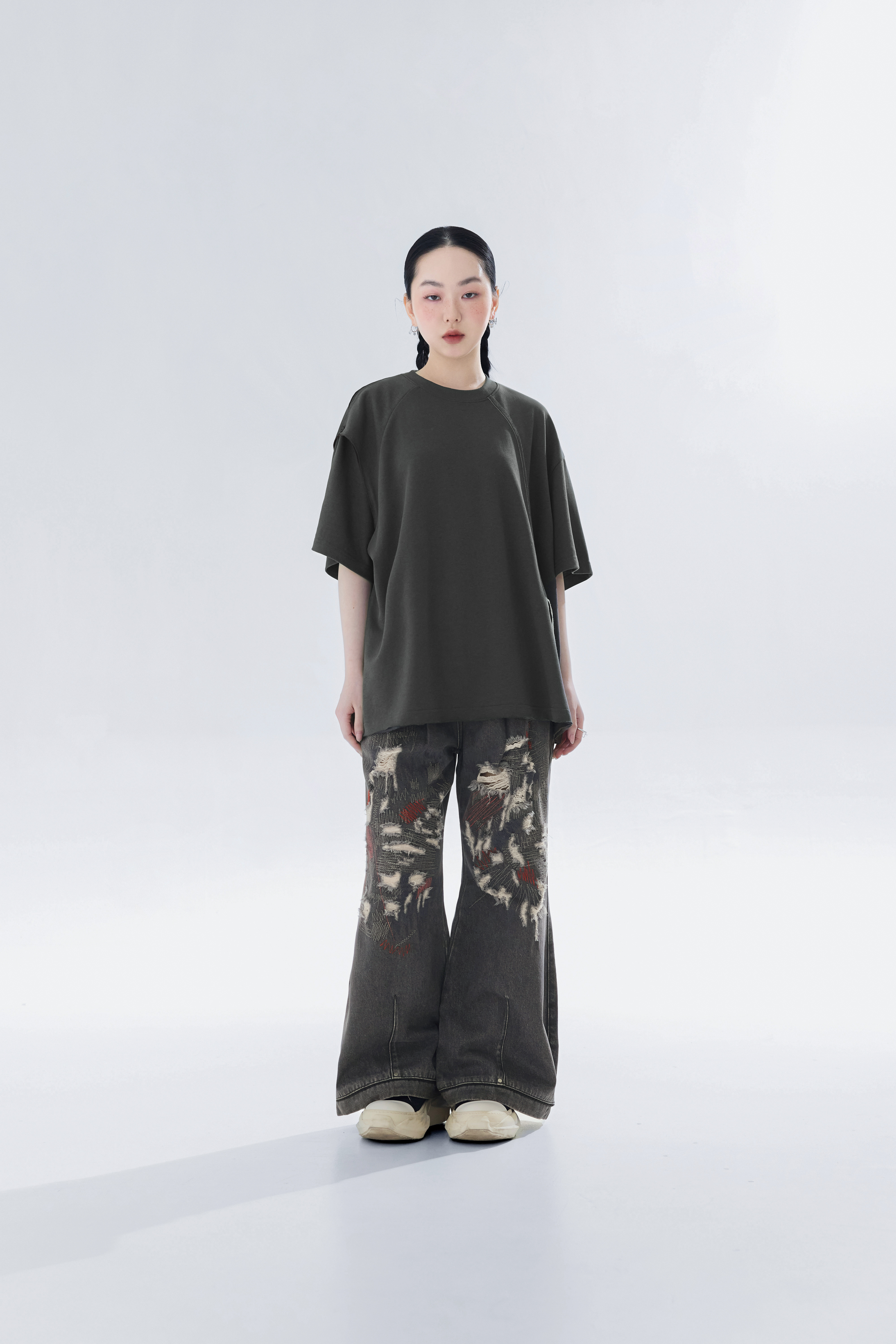 Bi-Construct Tee｜Gray