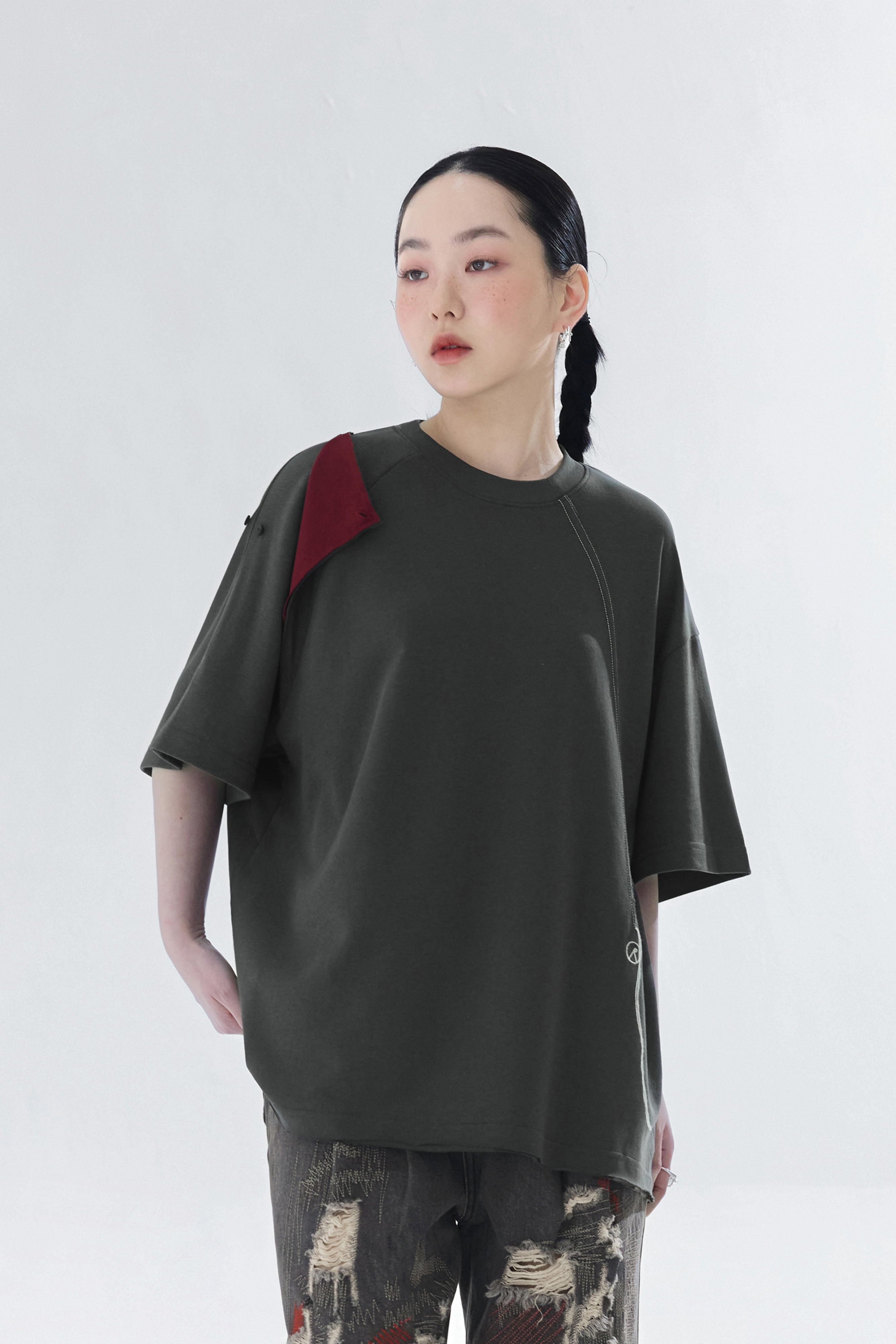 Bi-Construct Tee｜Gray