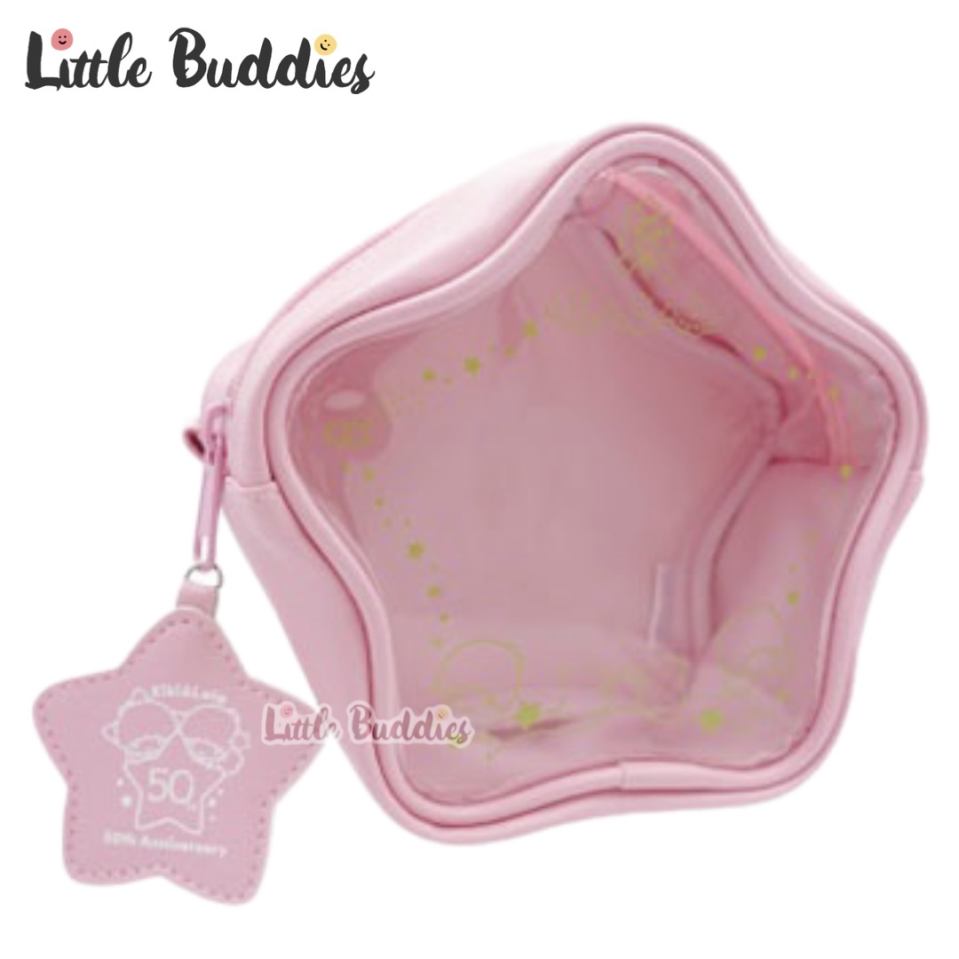 日本 Sanrio Little Twin Stars 50周年 PU皮星形應援袋 痛袋