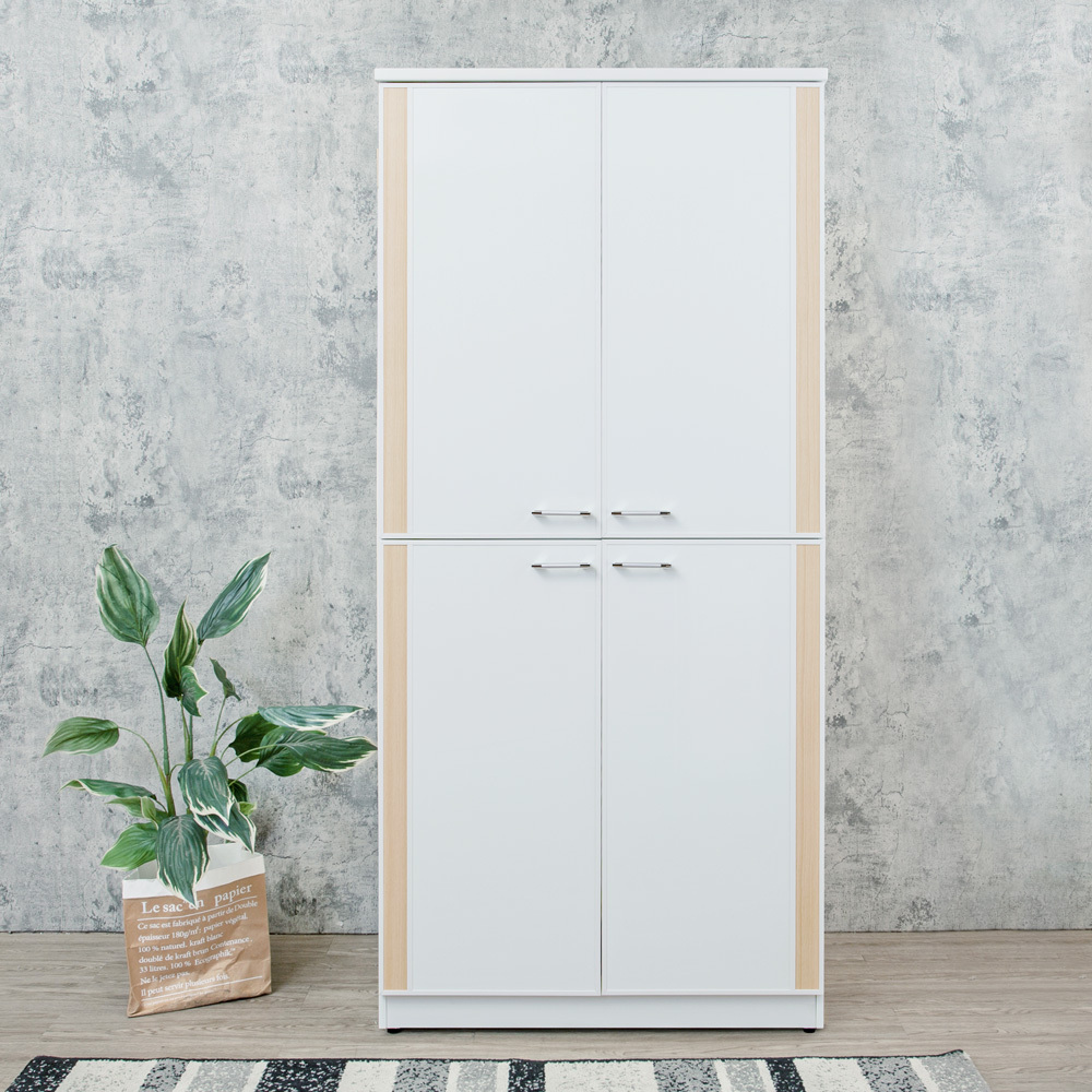 南亞塑鋼-3尺直飾造型四開門防水塑鋼高鞋櫃