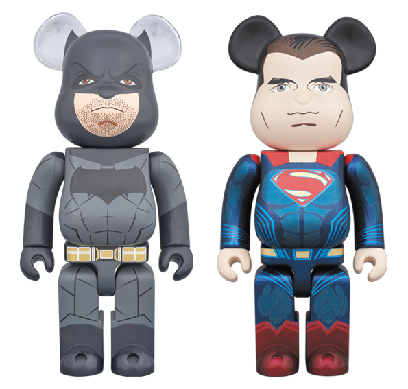 BEARBRICK BATMAN & SUPERMAN (BATMAN V SUPERMAN : DAWN OF JUSTICE) 1000% SET OF 2