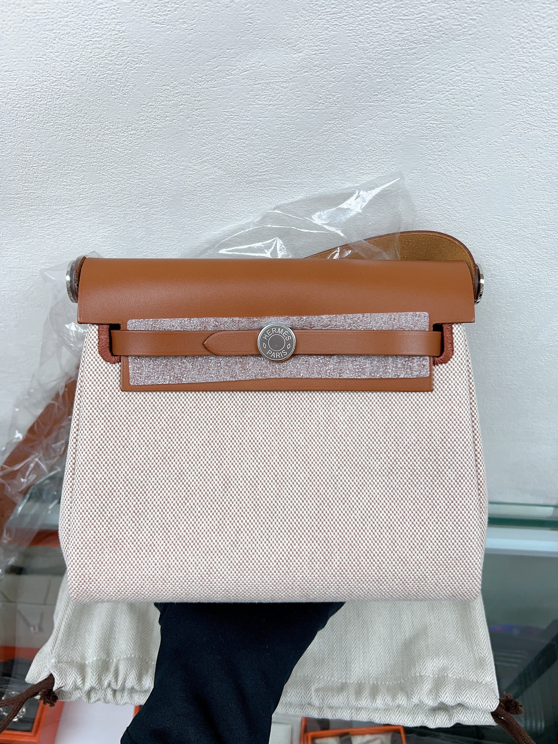 *Brand New* Hermes mini herbag (gold fauve phw/ stamp K)