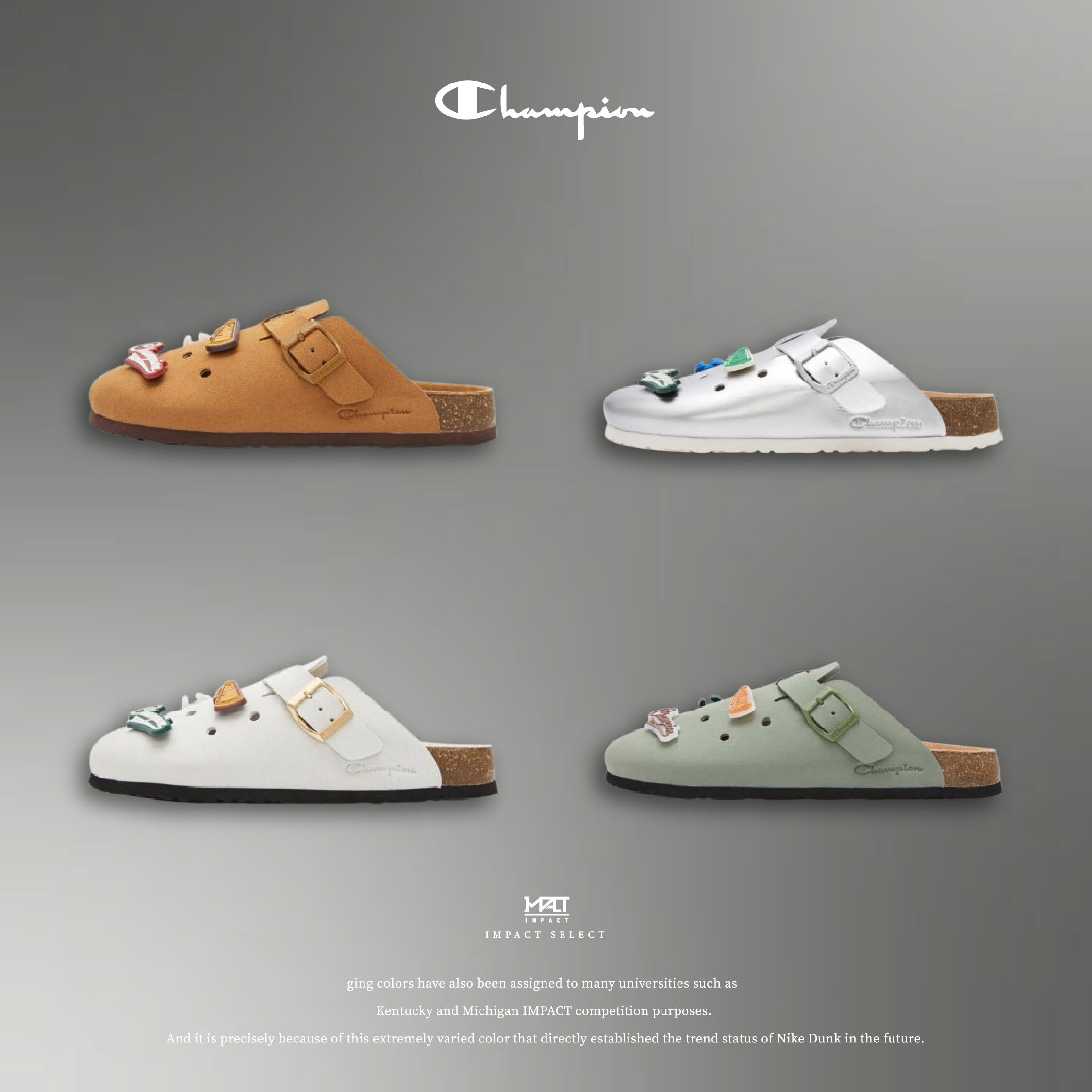 Champion 洞洞懶人勃肯鞋 可調節綁帶 四色 男女同款 U5AFASU19F1