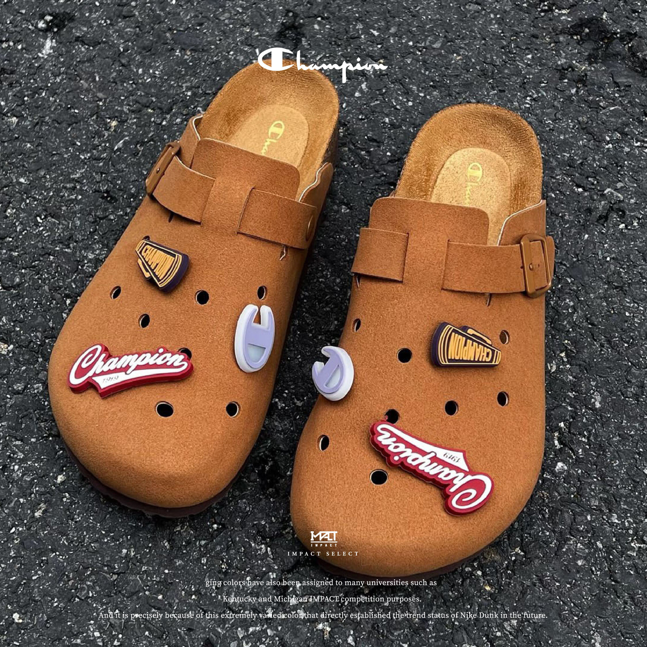 Champion 洞洞懶人勃肯鞋 可調節綁帶 四色 男女同款 U5AFASU19F1