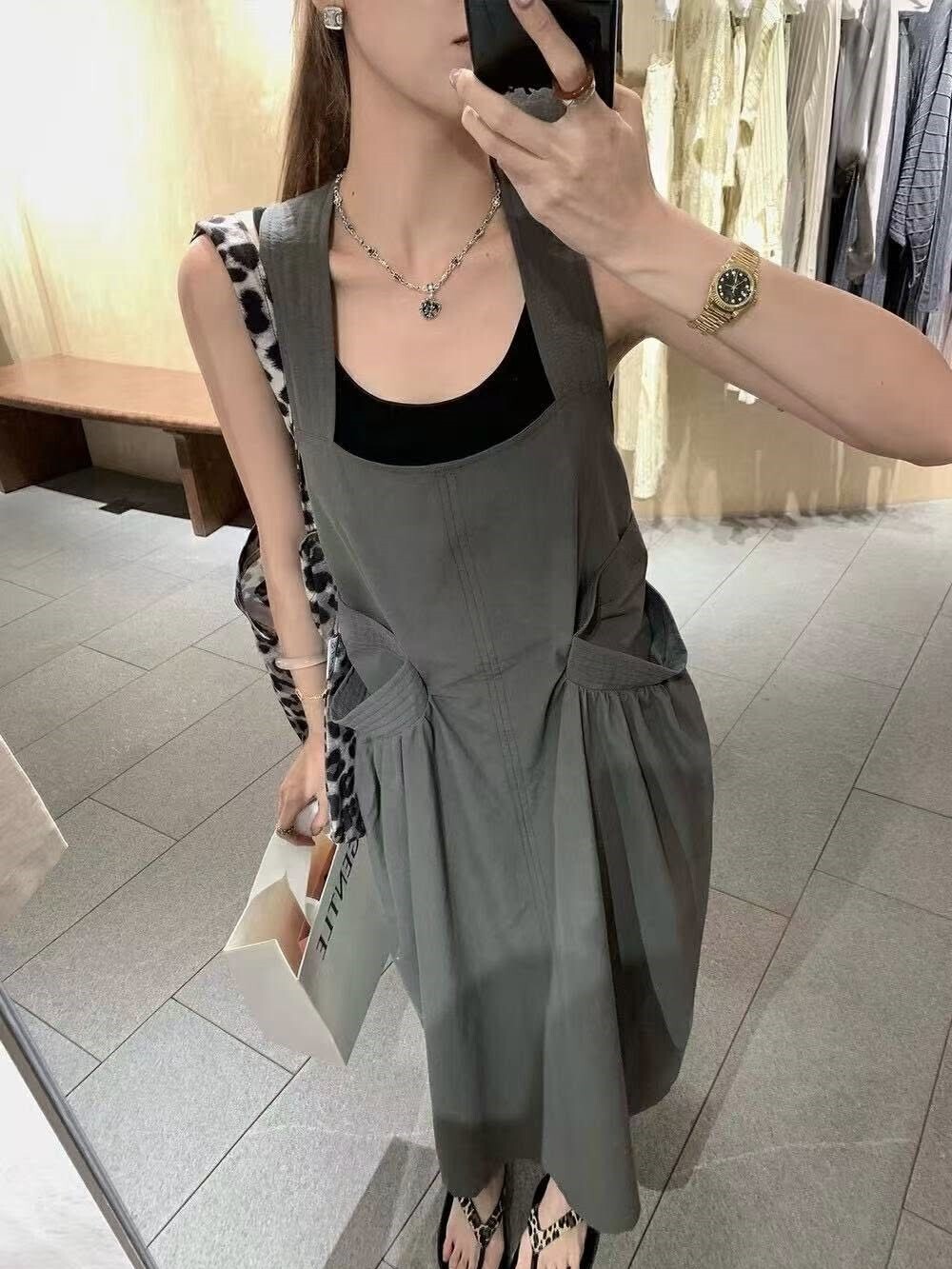 洋裝丨可可愛愛大口袋背心洋裝(附背心)
