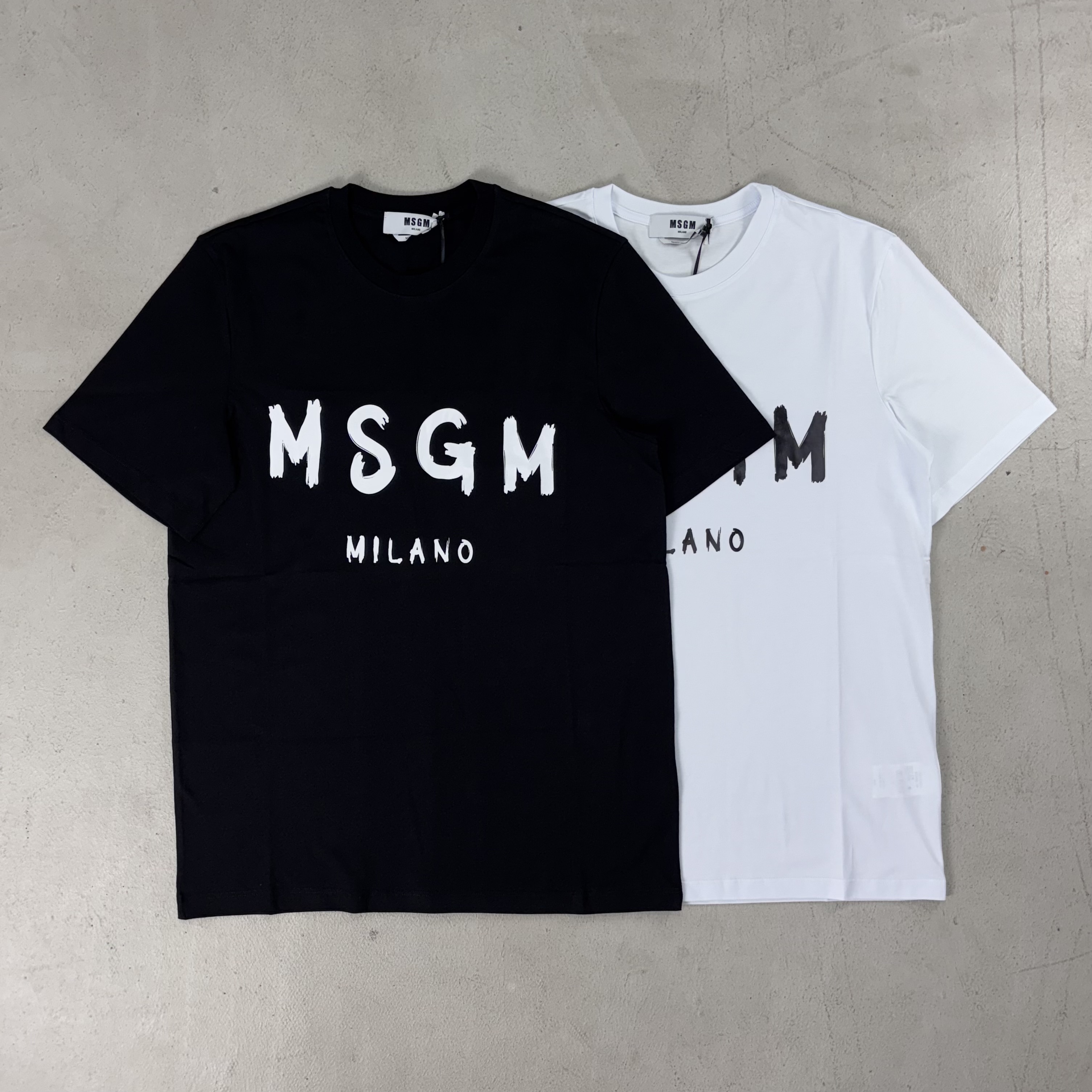 MSGM 草寫LOGO短袖 黑/白