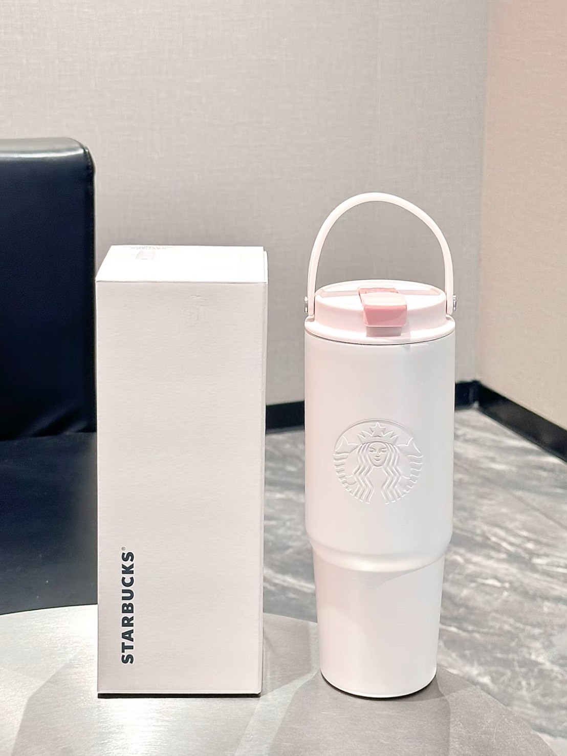 STARBUCKS 星巴克 保溫杯 晶粉