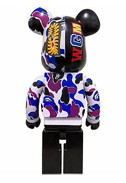 BEARBRICK BAPE CAMO SHARK (HK EXCLUSIVE PURPLE Ver.) 1000%
