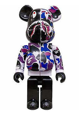 BEARBRICK BAPE CAMO SHARK (HK EXCLUSIVE PURPLE Ver.) 1000%