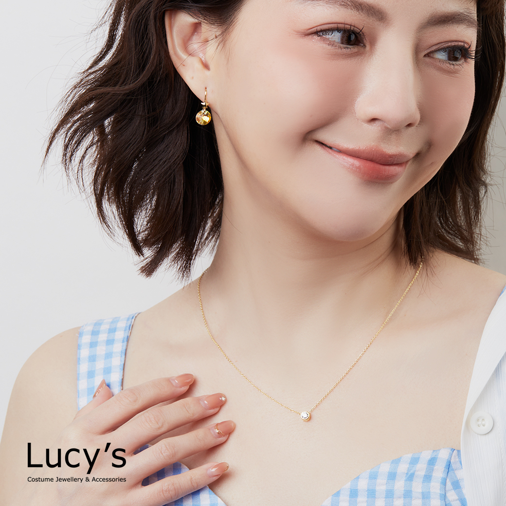 925純銀 雪燦(金白) 項鍊 (65461)