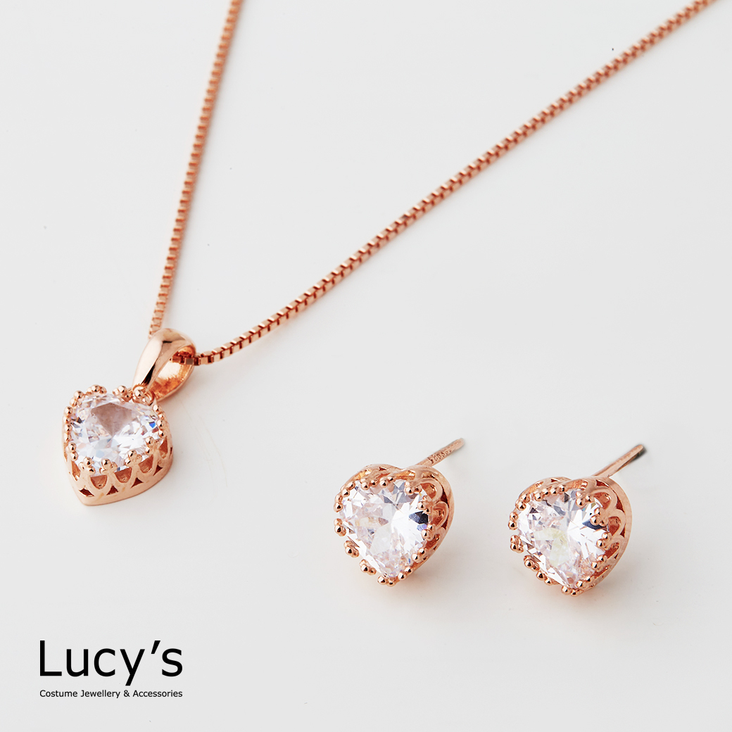 璀璨愛心 純銀套組 (二色) (110519/110520)