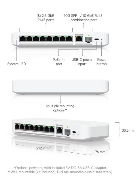 Ubiquiti UniFi Flex 2.5G 8-Port Switch - USW-Flex-2.5G-8