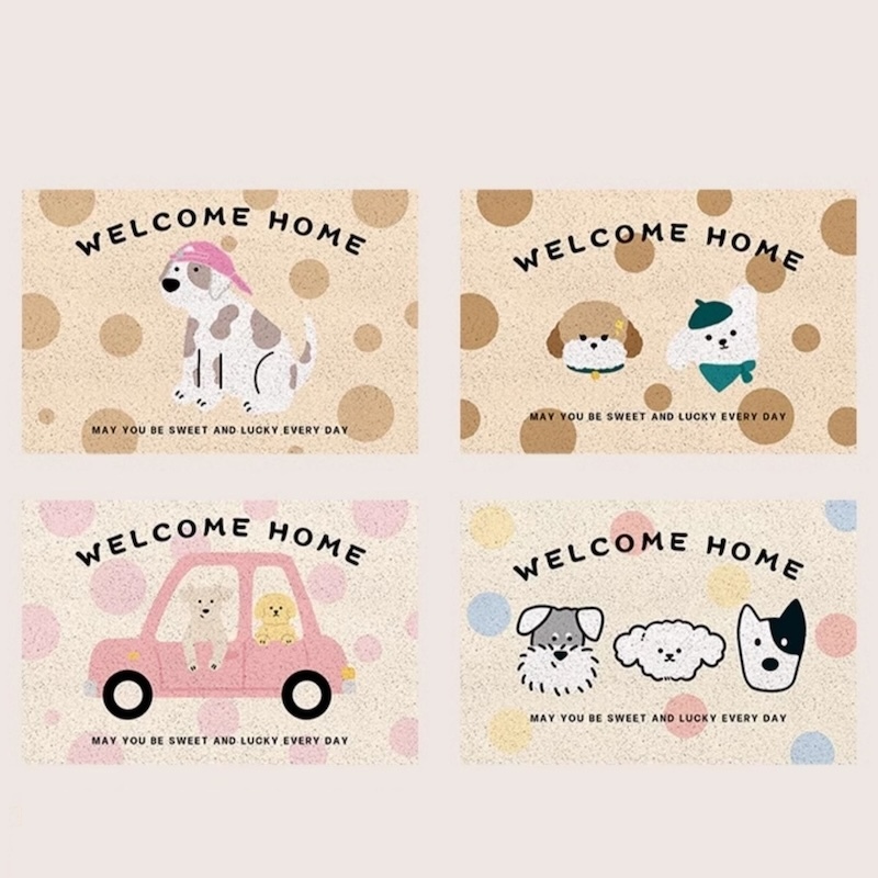 《06173》彩點點狗狗系列地墊(絲圈)5款