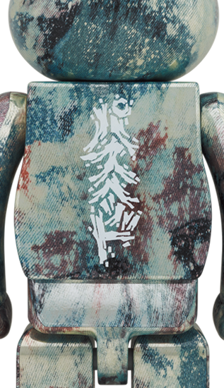 BEARBRICK PUSHEAD #5 (SILVER WATER PRINT) 1000%