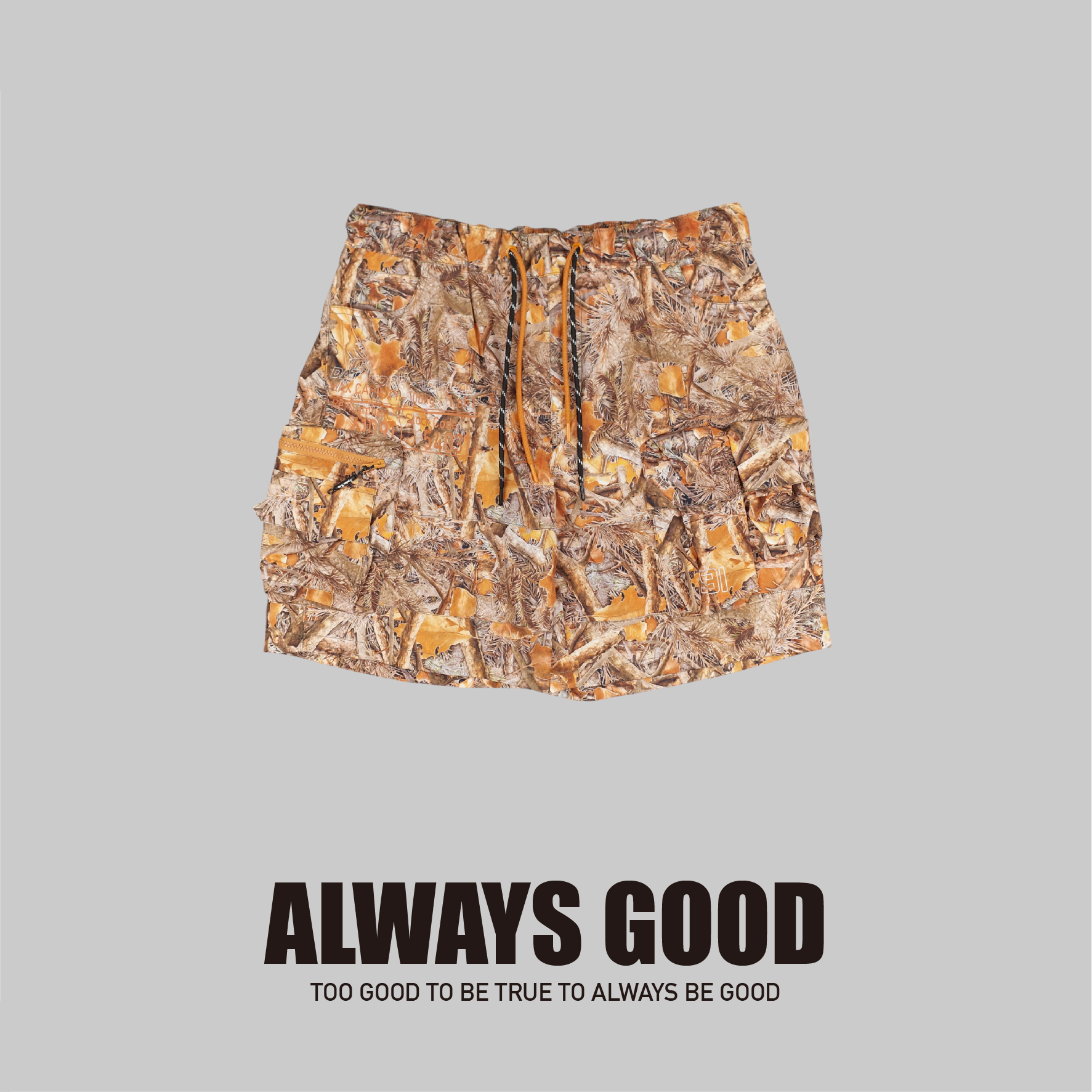 『Always_Good』枯葉迷彩 立體 多口袋 機能 短褲