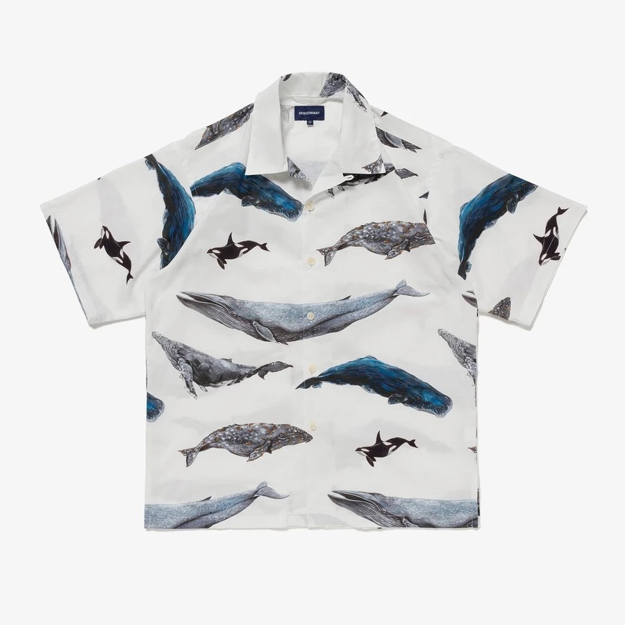 2025SS DESCENDANT SEAFARERS TEXTILE SS SHIRT 虎鯨 鯨魚 短袖 襯衫 現貨 251TQDS-SHM07