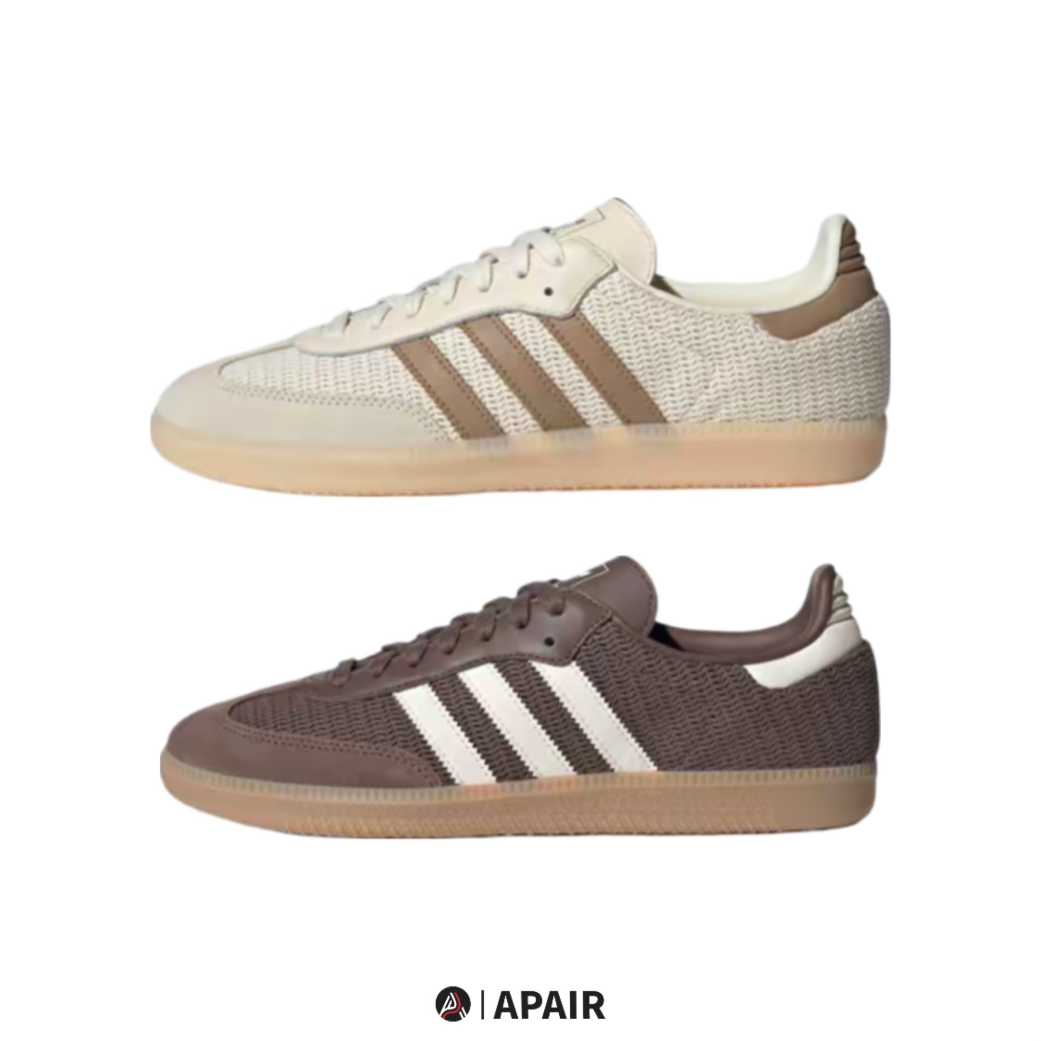 【APAIR】預購 Adidas Originals Samba OG 摩卡 米白奶茶 編織 復古 德訓鞋 兩色 JI3184 JI3185