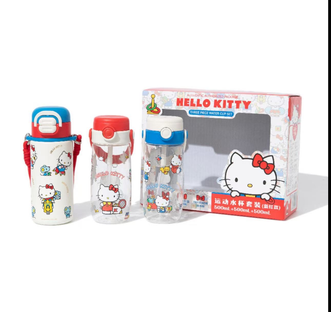 三麗鷗 Hello Kitty 水壺 保溫杯 冷水杯 三件組 500ML 2色