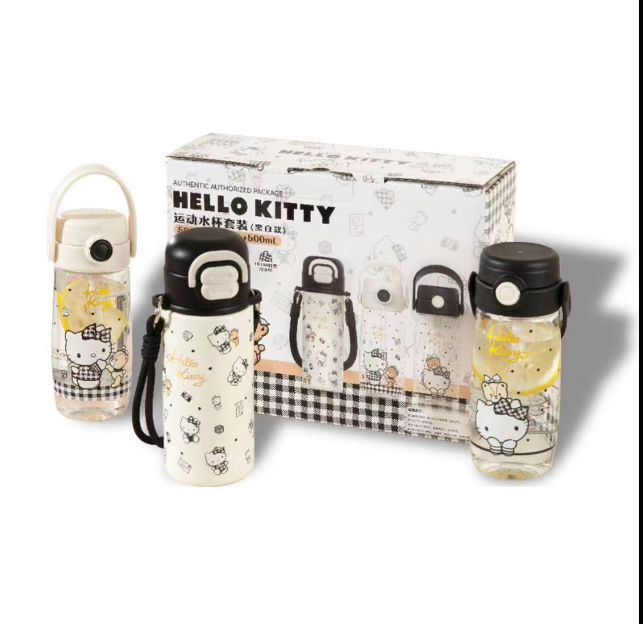 三麗鷗 Hello Kitty 水壺 保溫杯 冷水杯 三件組 500ML 2色