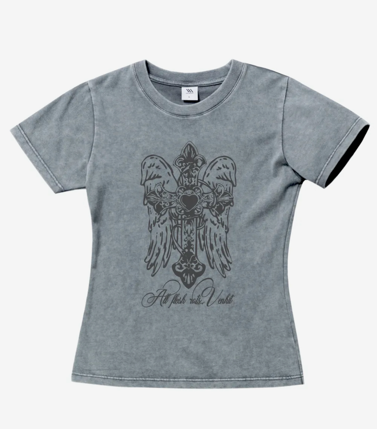 venhit - cross angel washed slim fit tshirt (2 colors)