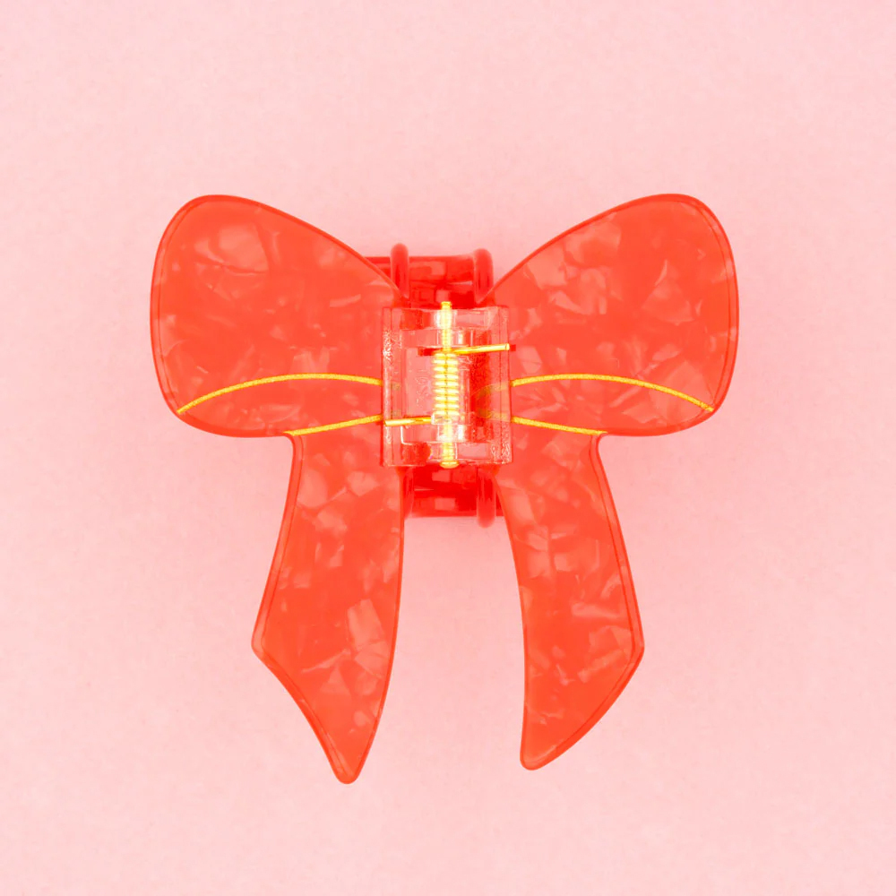 Coucou Suzette 紅蝴蝶結髮夾