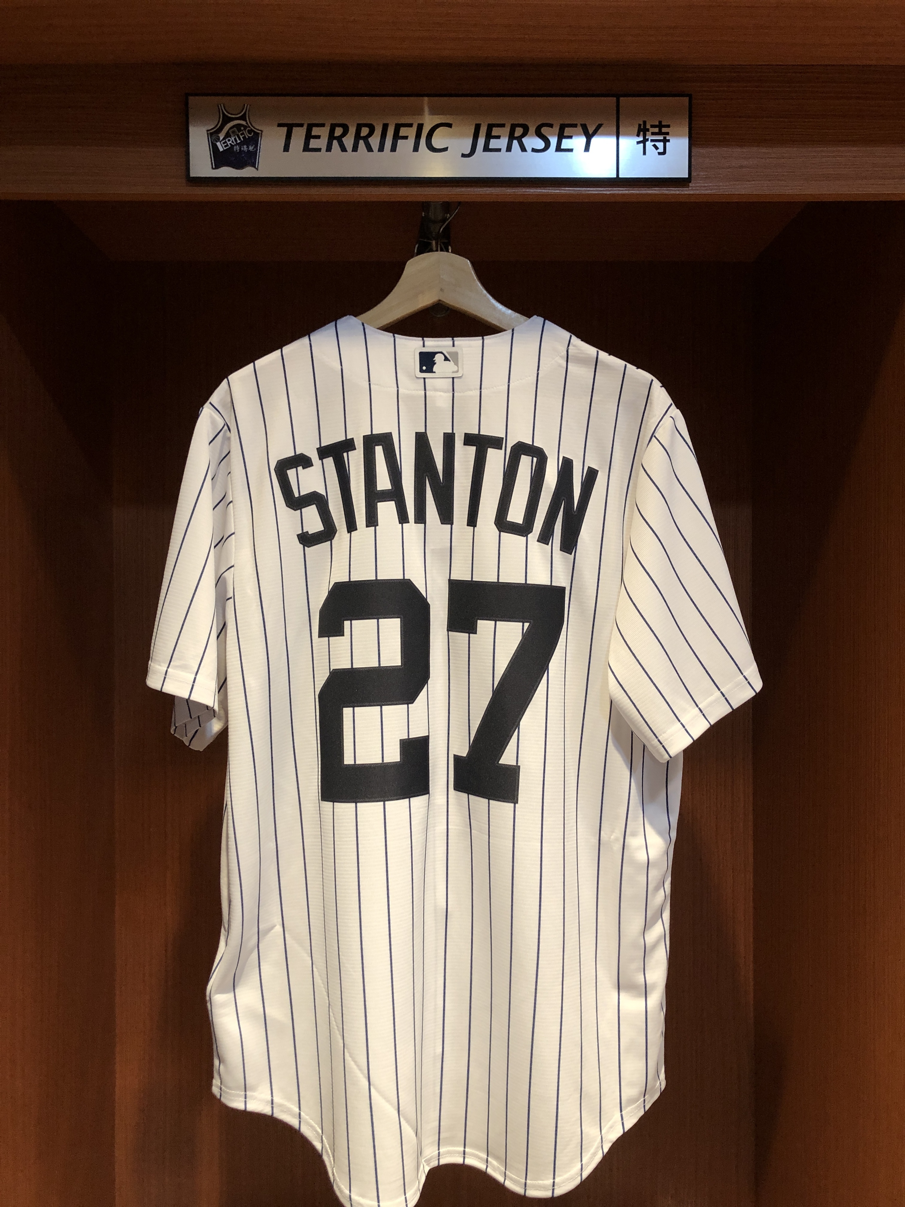 MLB球衣 Giancarlo Stanton 紐約洋基白條紋 Nike Replica Player Name Jersey 球迷版 熱轉印 全新