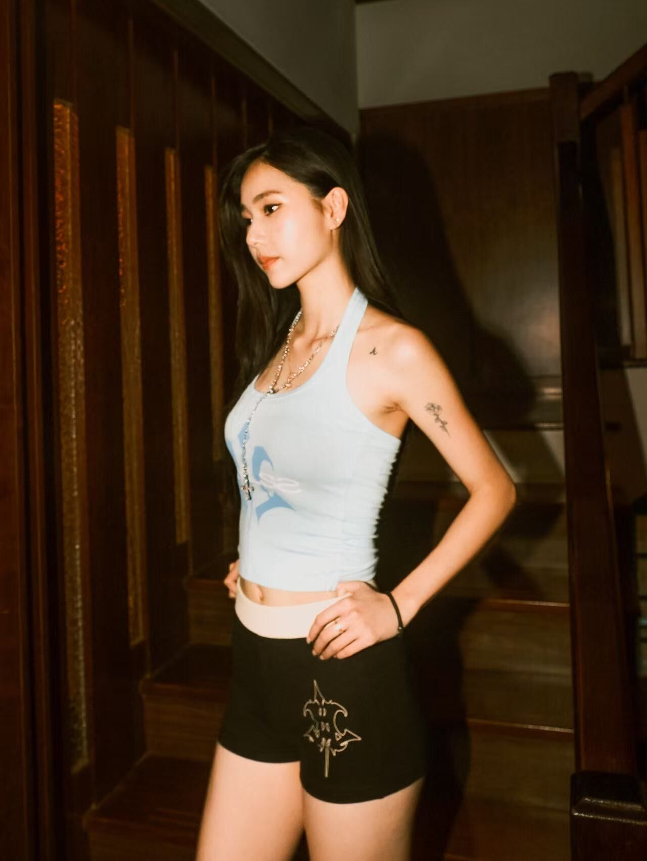 ATONE X SAYLESS "SAYLSS"冰藍掛脖背心