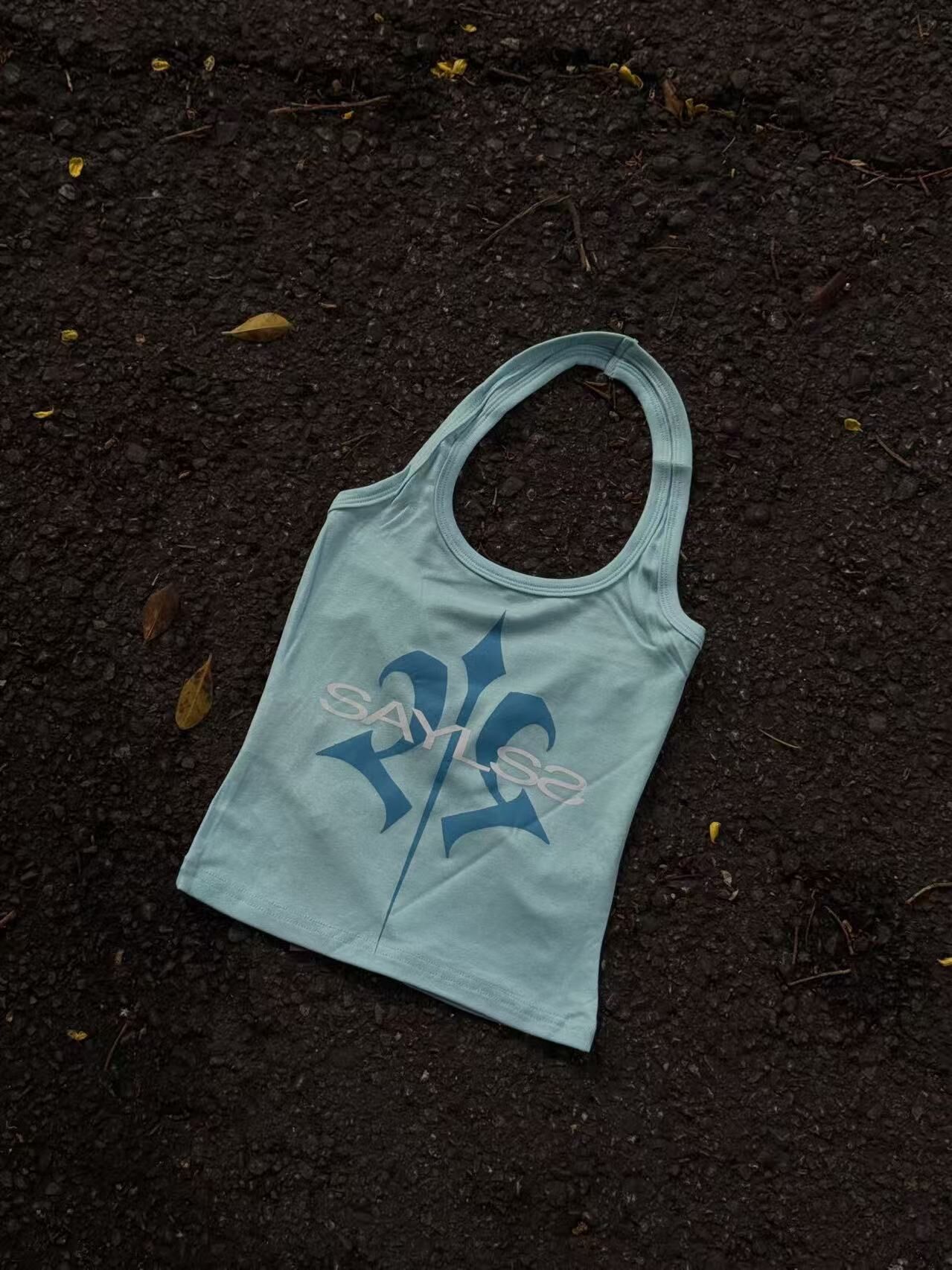 ATONE X SAYLESS "SAYLSS"冰藍掛脖背心