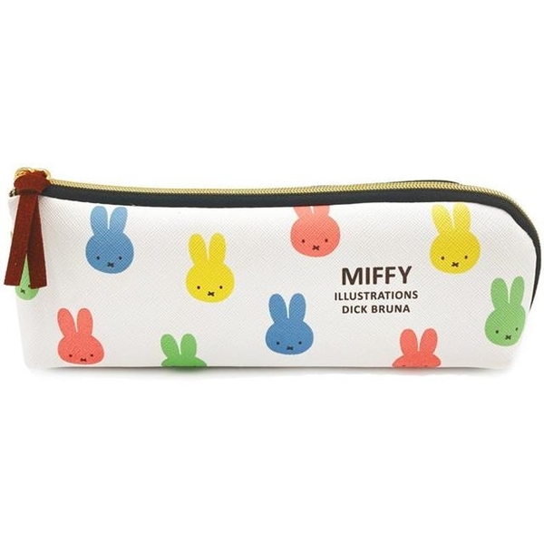 【多莉大優惠】JP Miffy 密集式合皮拉鏈筆袋 白彩色 2173
