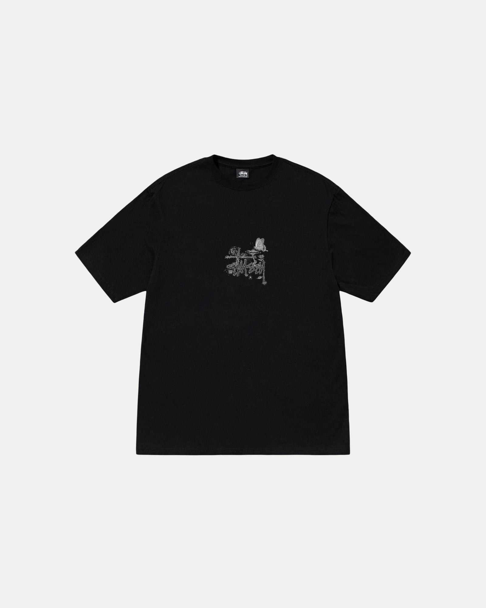 STUSSY IN BLOOM TEE BLACK