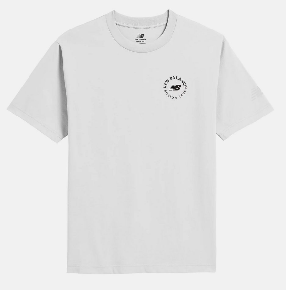 New Balance NB BOY Unisex Graphic Short-Sleeve T-Shirt – White | Hiker Illustration Tee for Outdoor-Inspired Streetwear (JUN25)