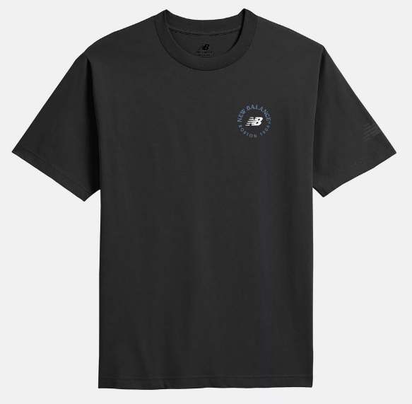 New Balance NB BOY Unisex Graphic Short-Sleeve T-Shirt – Black | Surf Shop Illustration Tee for Summer Streetwear (JUN25)