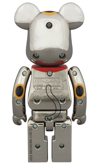 超合金 BEARBRICK 銀メッキ 招財貓 200%