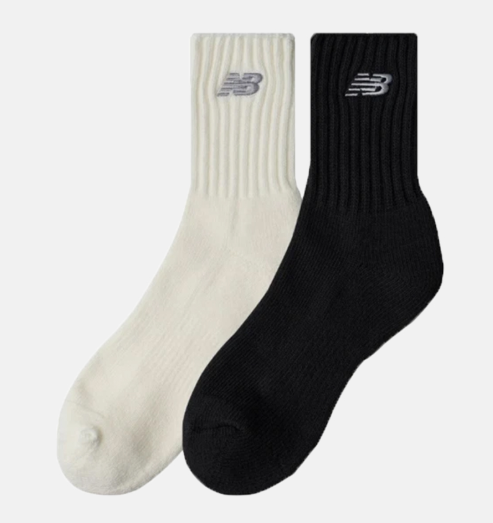New Balance Unisex Low-Cut Socks 2-Pack – White & Black | Breathable Everyday Athletic Ankle Socks (JUN25)