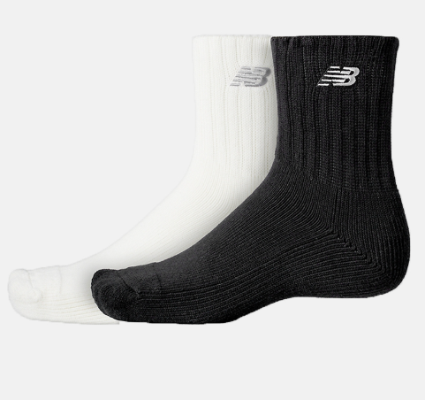 New Balance Unisex Low-Cut Socks 2-Pack – White & Black | Breathable Everyday Athletic Ankle Socks (JUN25)