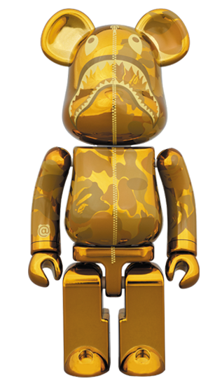 超合金 BEARBRICK BAPE CAMO SHARK GOLD & SILVER 200% SET OF 2