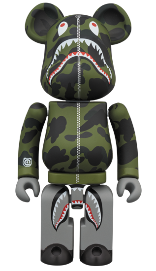 超合金 BEARBRICK BAPE 1ST CAMO SHARK GREEN & YELLOW 200% SET OF 2