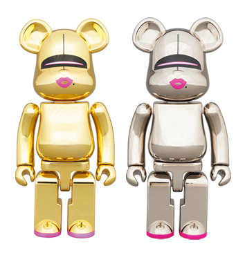 超合金 BEARBRICK HAJIME SORAYAMA GOLD & SILVER 200% SET OF 2