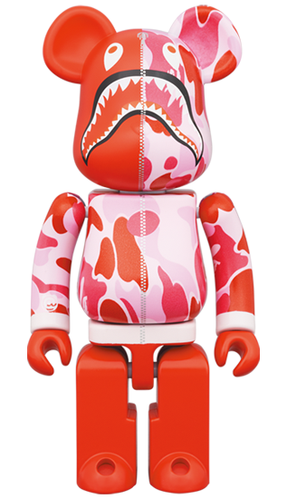 超合金 BEARBRICK BAPE ABC CAMO SHARK PINK & BLUE 200% SET OF 2