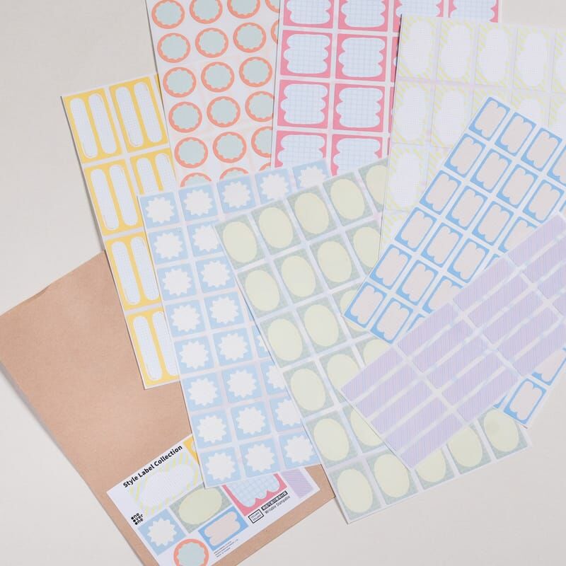 造型風格 236枚 模造標籤貼紙組｜1/1工作室