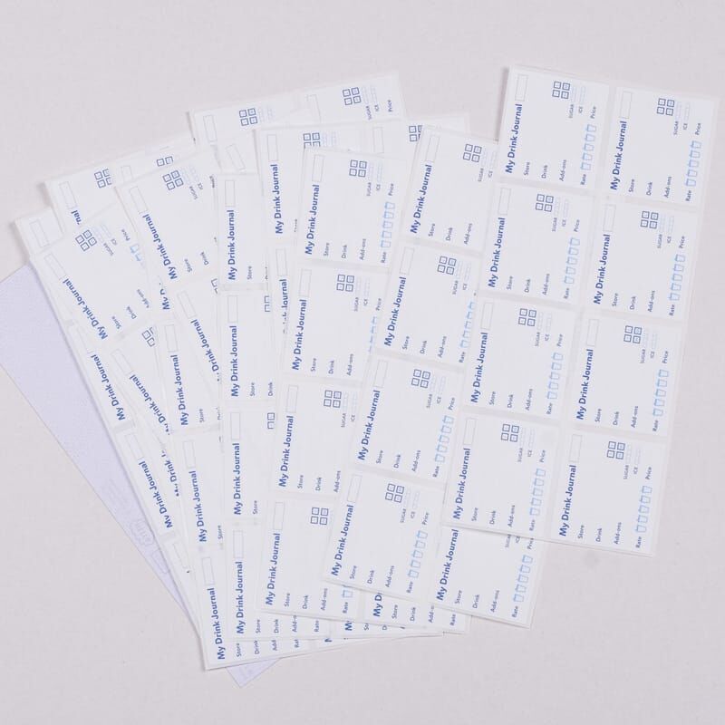 飲料紀錄 96枚 模造標籤貼紙組｜1/1工作室