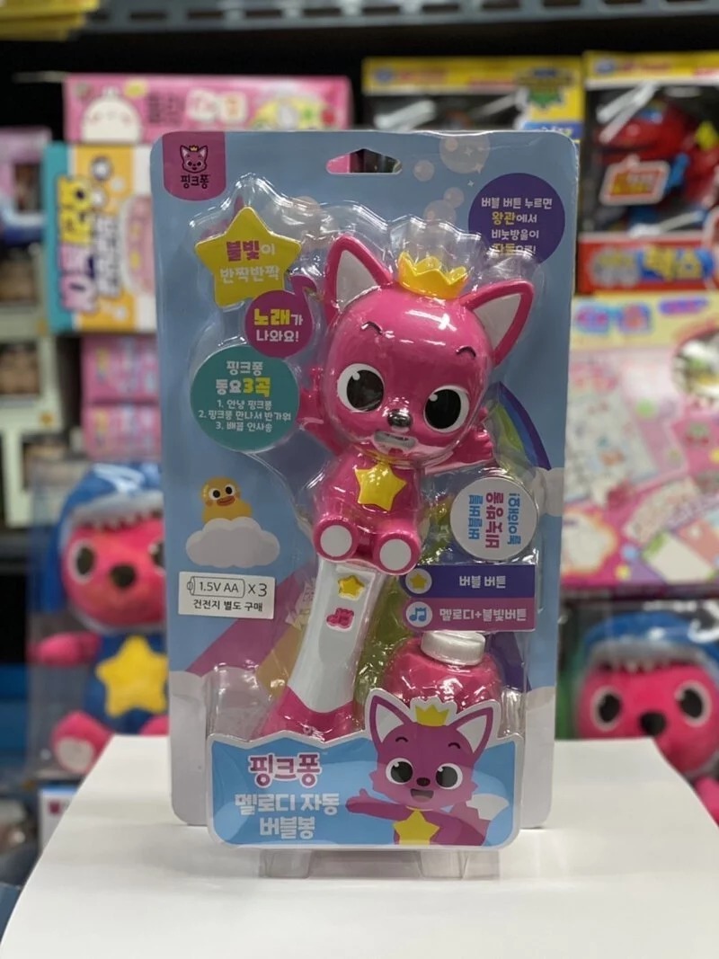 韓國直送🇰🇷 Baby Shark x Pinkfong 旋轉音樂吹泡泡棒