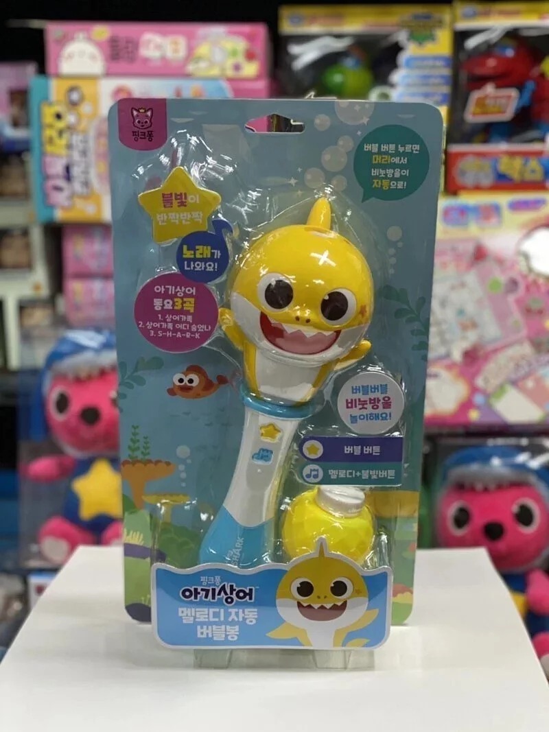 韓國直送🇰🇷 Baby Shark x Pinkfong 旋轉音樂吹泡泡棒