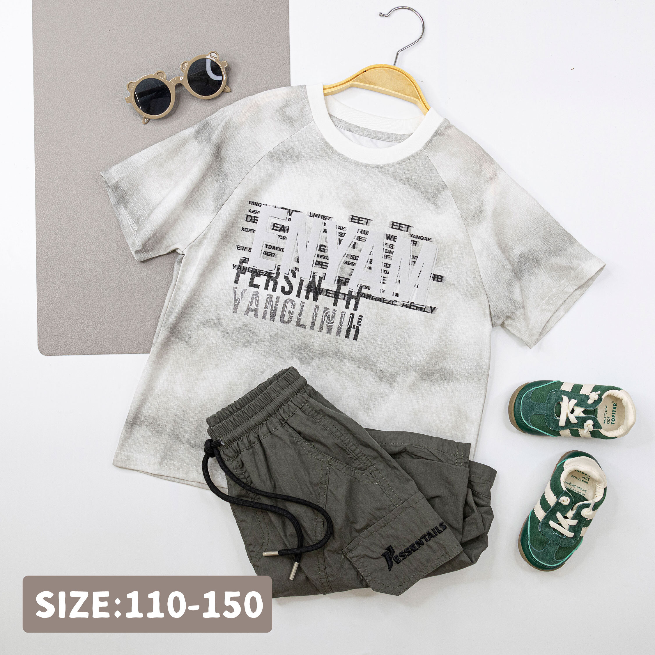 【H50135】潮流藝術英字疊印上衣