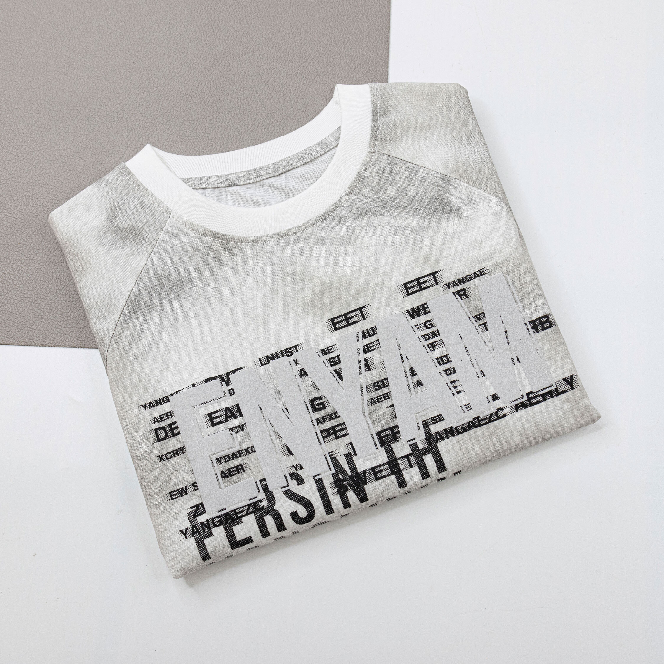 【H50135】潮流藝術英字疊印上衣