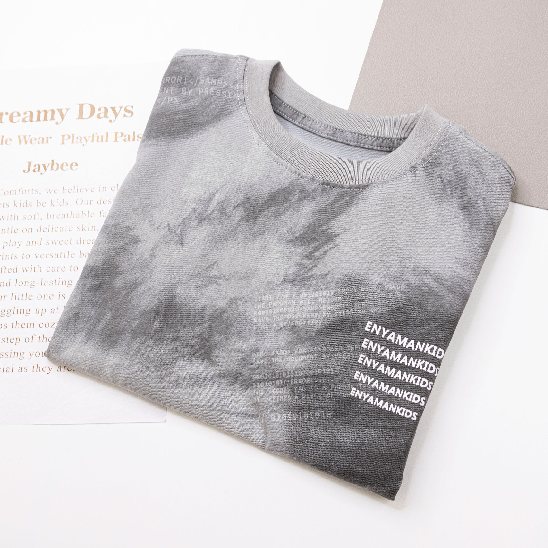 【H50134】潮流英字藝術刷色上衣