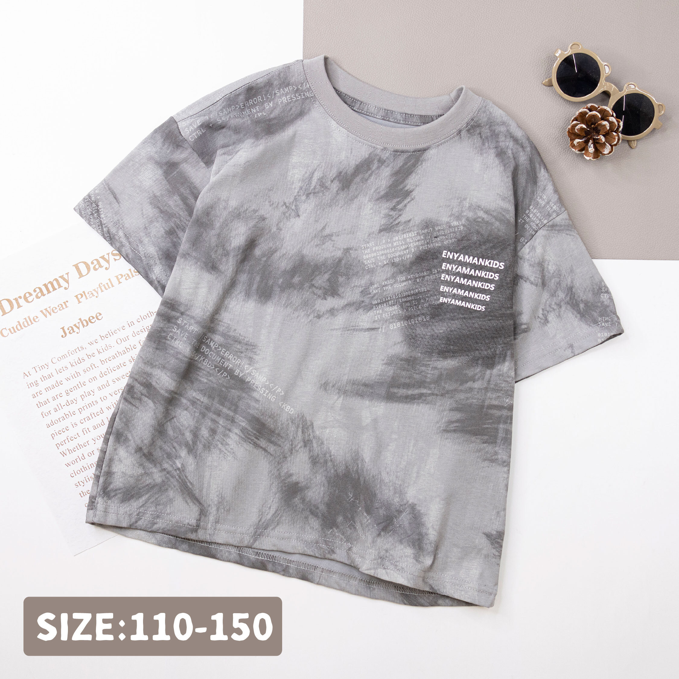 【H50134】潮流英字藝術刷色上衣