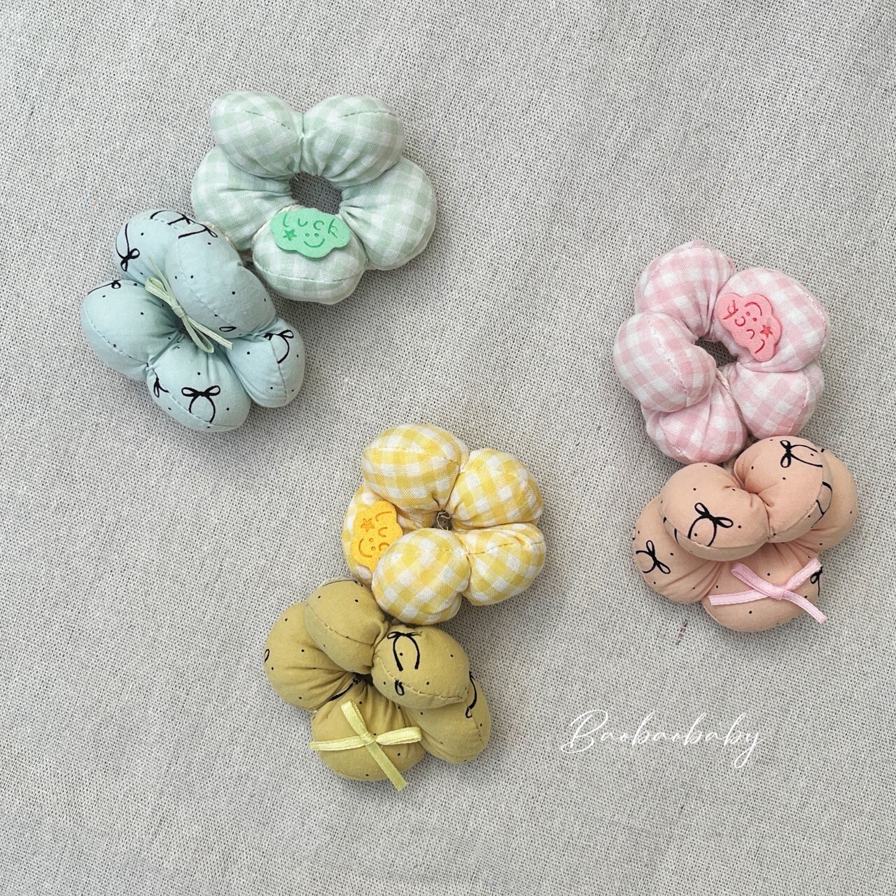 立體花朵髮圈組（雙入）