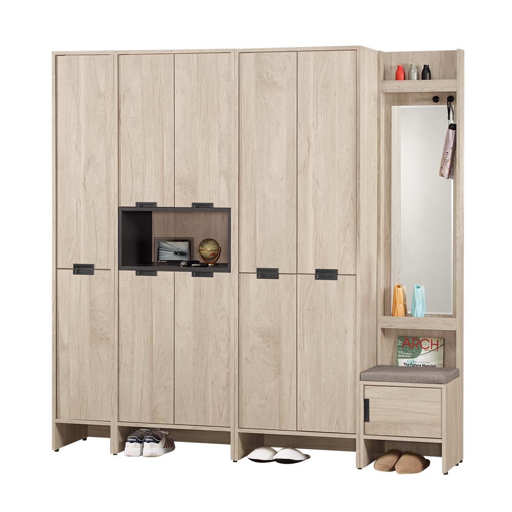 奧拉6.4尺多功能附鏡高鞋櫃/玄關收納櫃/隔間置物櫃