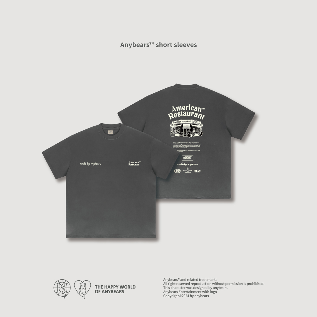 A.B WGT.® 美式餐廳 厚磅短T -T03 American Restaurant Oversized Tee